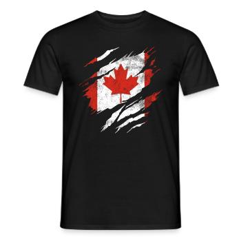 Canada Flag - Men's T-Shirt - black - Front - AI Model Male 178 light (178cm)