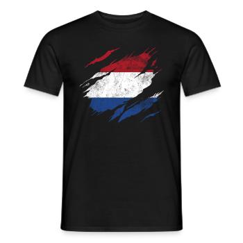 Netherlands Flag - Men's T-Shirt - black - Front - AI Model Male 178 light (178cm)
