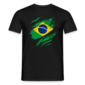 Brasilien Flagge - Männer T-Shirt - Schwarz - Vorne - AI Model Male 178 light (178cm)
