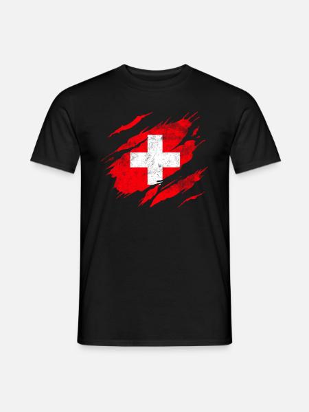 Drapeau suisse - T-shirt homme - noir
