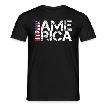 Les fans de l’Amérique - T-shirt homme - noir - Devant - AI Model Male 178 light (178cm)