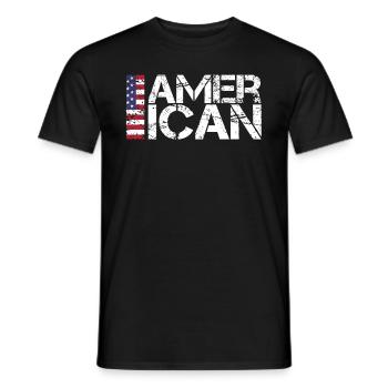 Américain - T-shirt homme - noir - Devant - AI Model Male 178 light (178cm)