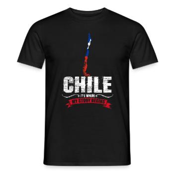 Chile - Männer T-Shirt - Schwarz - Vorne - AI Model Male 178 light (178cm)