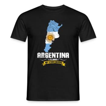 Argentinien - Männer T-Shirt - Schwarz - Vorne - AI Model Male 178 light (178cm)
