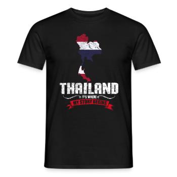 Thaïlande - T-shirt homme - noir - Devant - AI Model Male 178 light (178cm)