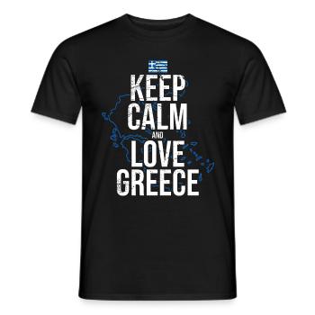 J’aime la Grèce - T-shirt homme - noir - Devant - AI Model Male 178 light (178cm)