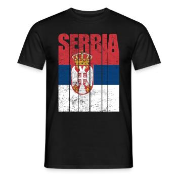 Drapeau de la Serbie - T-shirt homme - noir - Devant - AI Model Male 178 light (178cm)