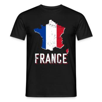 Frankreich - Männer T-Shirt - Schwarz - Vorne - AI Model Male 178 light (178cm)