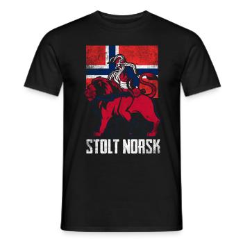 Fier norvégien - T-shirt homme - noir - Devant - AI Model Male 178 light (178cm)