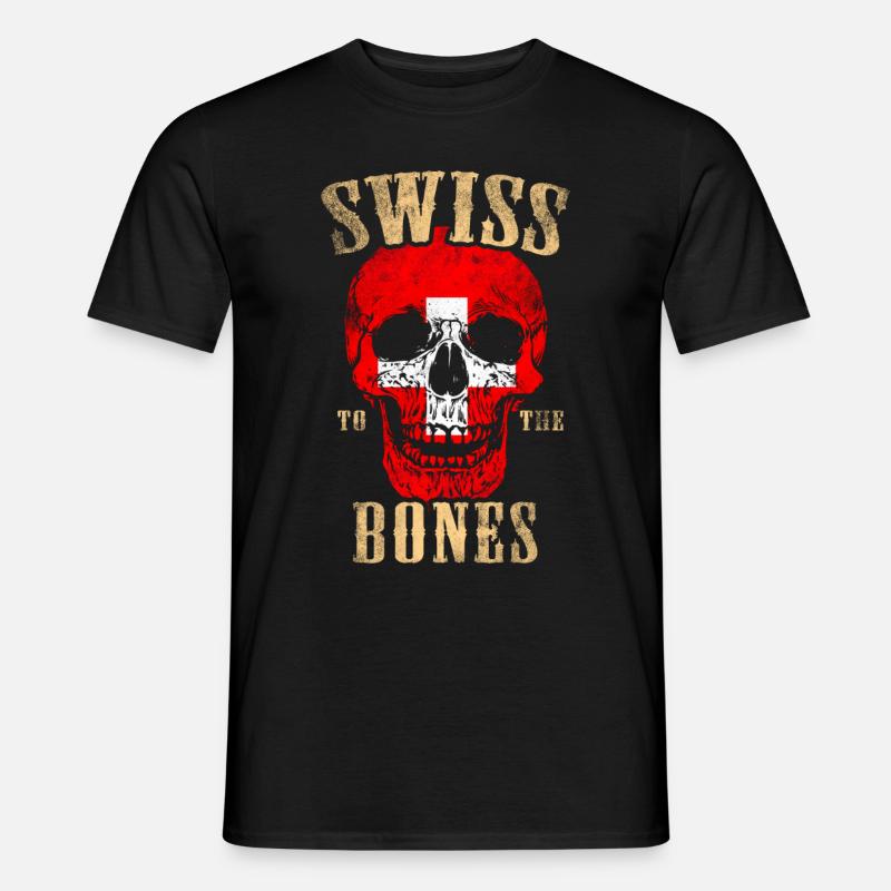Schweizer bis auf die Knochen - Männer T-Shirt - Schwarz