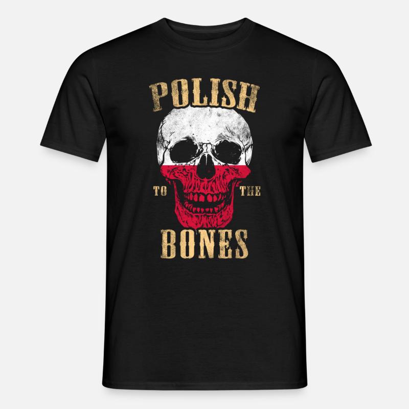 Polnisch bis auf die Knochen - Männer T-Shirt - Schwarz
