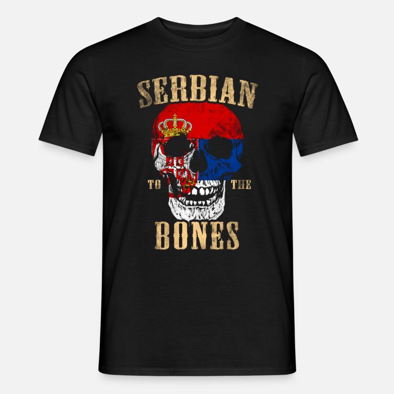 Serbisch bis auf die Knochen - Männer T-Shirt - Schwarz
