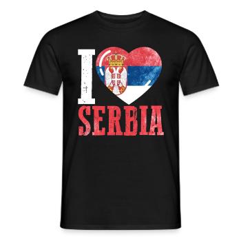 Ich liebe Serbien - Männer T-Shirt - Schwarz - Vorne - AI Model Male 178 light (178cm)