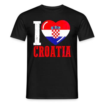 Croatia Heart - Men's T-Shirt - black - Front - AI Model Male 178 light (178cm)