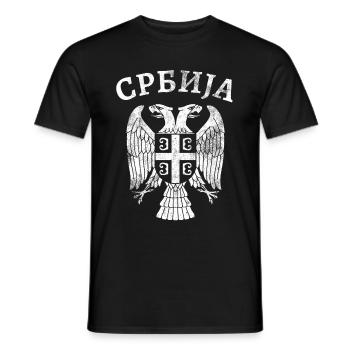 Serbie Armoiries de l’aigle - T-shirt homme - noir - Devant - AI Model Male 178 light (178cm)