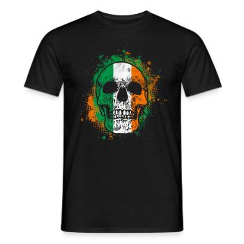 Irischer Totenkopf - Männer T-Shirt - Schwarz - Vorne - AI Model Male 178 light (178cm)