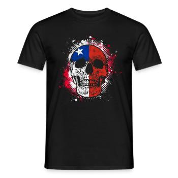 Chile Flagge Schädel - Männer T-Shirt - Schwarz - Vorne - AI Model Male 178 light (178cm)