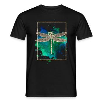 dragon-fly - Men's T-Shirt - black - Front - AI Model Male 178 light (178cm)