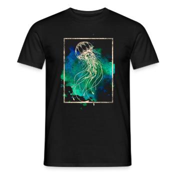 Jellyfish - Men's T-Shirt - black - Front - AI Model Male 178 light (178cm)