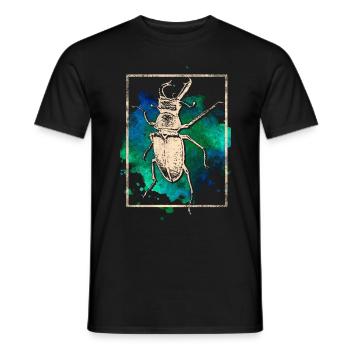 stag beetle - Men's T-Shirt - black - Front - AI Model Male 178 light (178cm)
