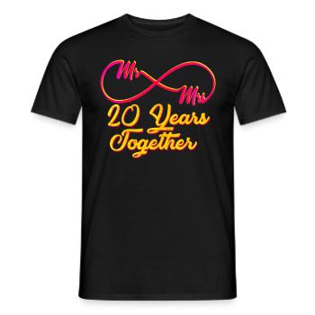 20 ans de mariage - T-shirt homme - noir - Devant - AI Model Male 178 light (178cm)