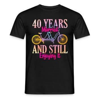 40e anniversaire de mariage - T-shirt homme - noir - Devant - AI Model Male 178 light (178cm)