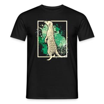 meerkat - Men's T-Shirt - black - Front - AI Model Male 178 light (178cm)