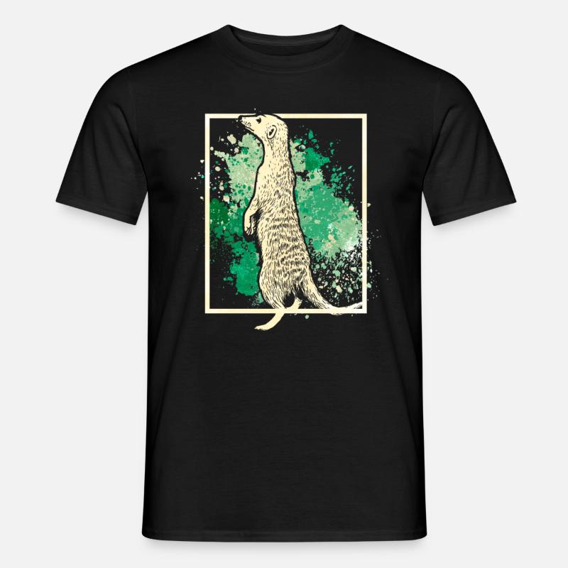 Erdmännchen - Männer T-Shirt - Schwarz