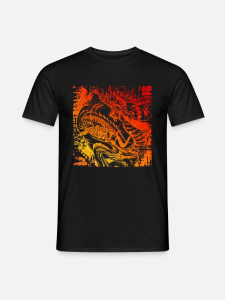 Creatura mitica drago giapponese cinese - T-shirt uomo - nero