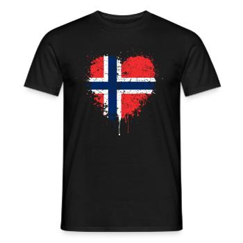 Norwegen Flagge Herz - Männer T-Shirt - Schwarz - Vorne - AI Model Male 178 light (178cm)