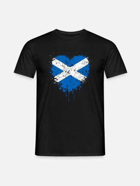 Scotland Flag Heart - Men's T-Shirt - black