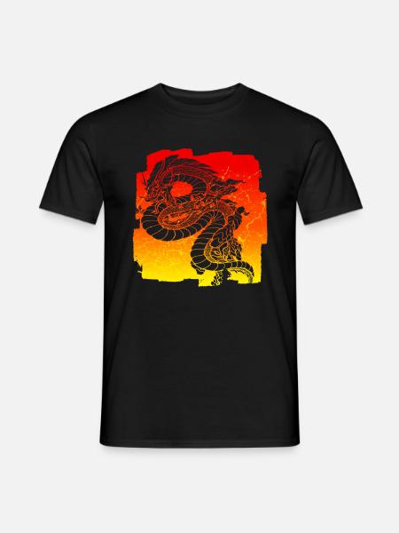 Drache - Männer T-Shirt - Schwarz
