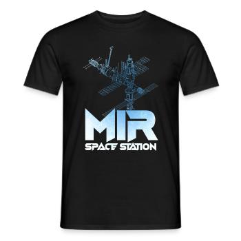 Mir Space Station - Men's T-Shirt - black - Front - AI Model Male 178 light (178cm)