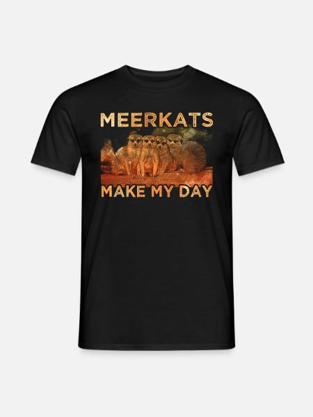 Erdmännchen - Männer T-Shirt - Schwarz