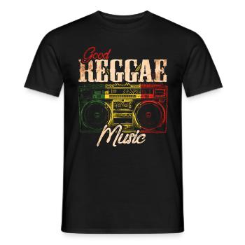 Reggae Musik - Männer T-Shirt - Schwarz - Vorne - AI Model Male 178 light (178cm)