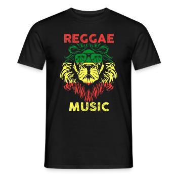 Reggae Musik Löwe - Männer T-Shirt - Schwarz - Vorne - AI Model Male 178 light (178cm)