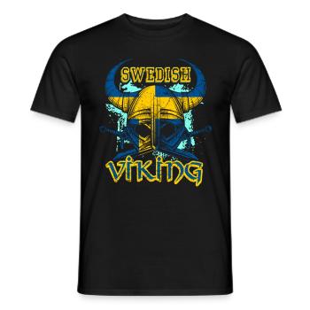 Schwedischer Wikinger - Männer T-Shirt - Schwarz - Vorne - AI Model Male 178 light (178cm)