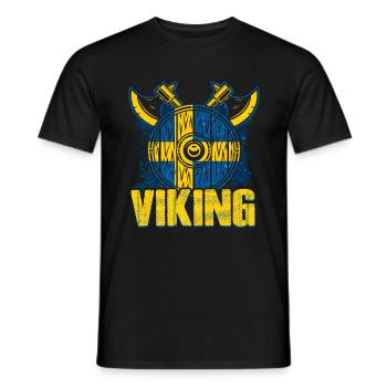 Schwedischer Wikinger - Männer T-Shirt - Schwarz - Vorne - AI Model Male 178 light (178cm)