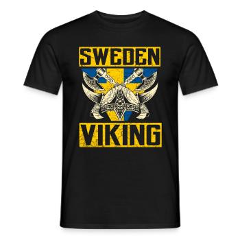 Schweden Wikinger - Männer T-Shirt - Schwarz - Vorne - AI Model Male 178 light (178cm)