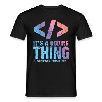 Programmer - Men's T-Shirt - black - Front - AI Model Male 178 light (178cm)