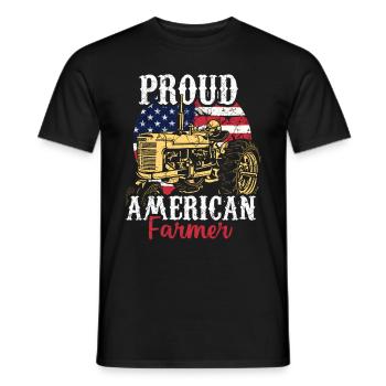 Stolzer Amerikanischer Landwirt - Männer T-Shirt - Schwarz - Vorne - AI Model Male 178 light (178cm)