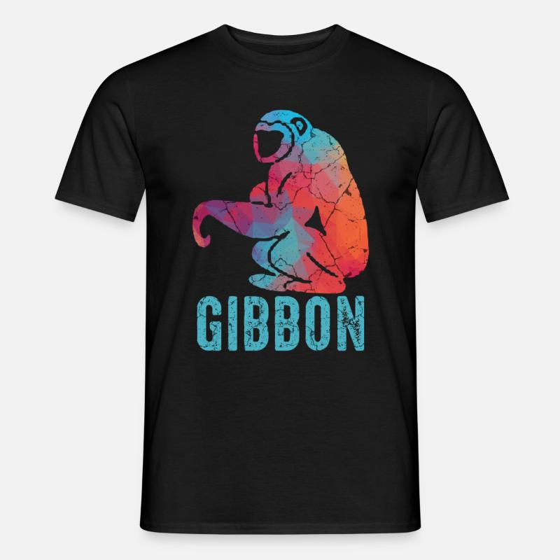 Gibbon Affe - Männer T-Shirt - Schwarz