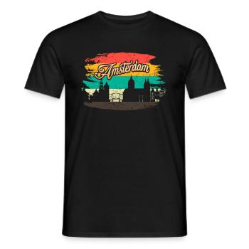 Amsterdam - Männer T-Shirt - Schwarz - Vorne - AI Model Male 178 light (178cm)