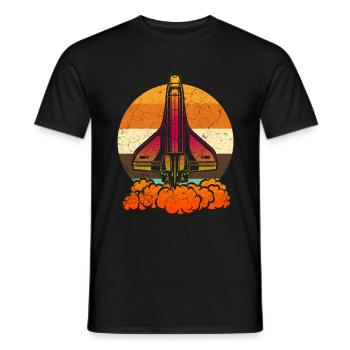 Navette spatiale - T-shirt homme - noir - Devant - AI Model Male 178 light (178cm)