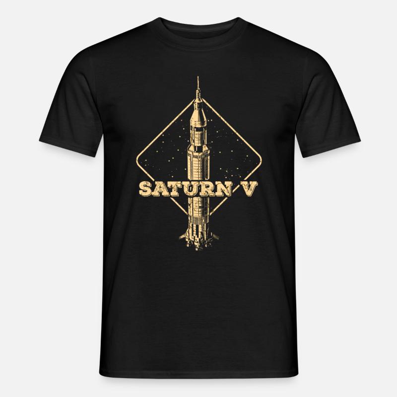 Saturn V Rakete - Männer T-Shirt - Schwarz
