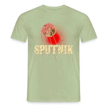 Sputnik Satellit - Männer T-Shirt - Sage - Vorne - AI Model Male 178 light (178cm)