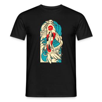 Koi Fisch Japan - Männer T-Shirt - Schwarz - Vorne - AI Model Male 178 light (178cm)
