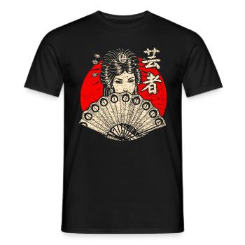 Japan Geisha - Männer T-Shirt - Schwarz - Vorne - AI Model Male 178 light (178cm)