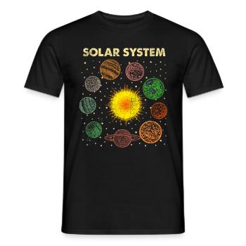 Solar system - Men's T-Shirt - black - Front - AI Model Male 178 light (178cm)