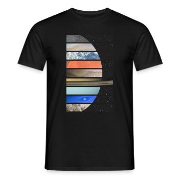 Planets of the Solar System - Men's T-Shirt - black - Front - AI Model Male 178 light (178cm)